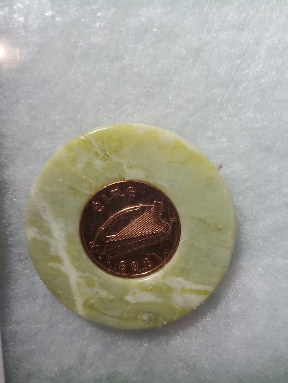 🔆🔅NEW 1988 MARBLE LUCKY PENNY WITH COPPER ACCENT